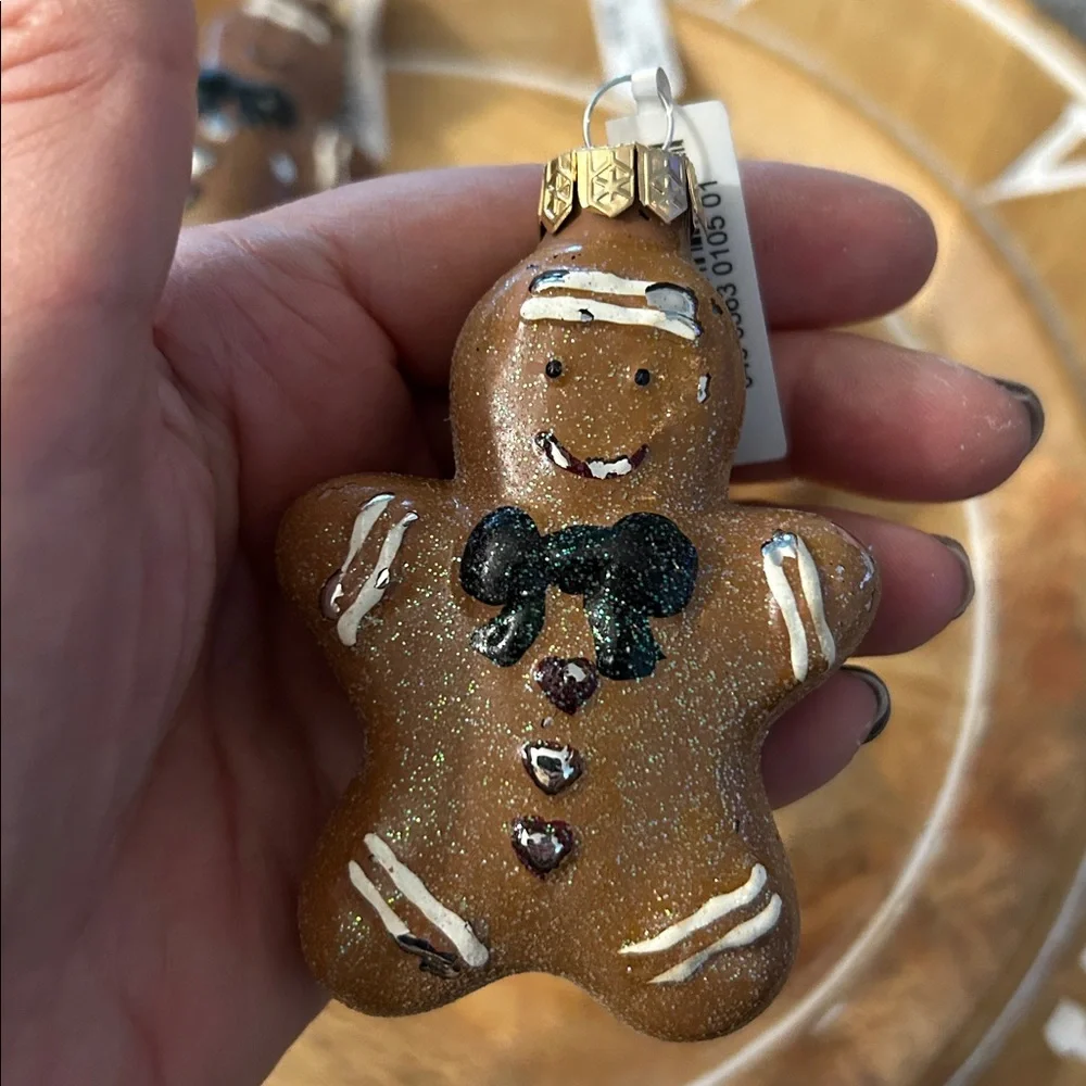 Gingerbread Man Christmas tree Ornaments x3 new with tiny flaws